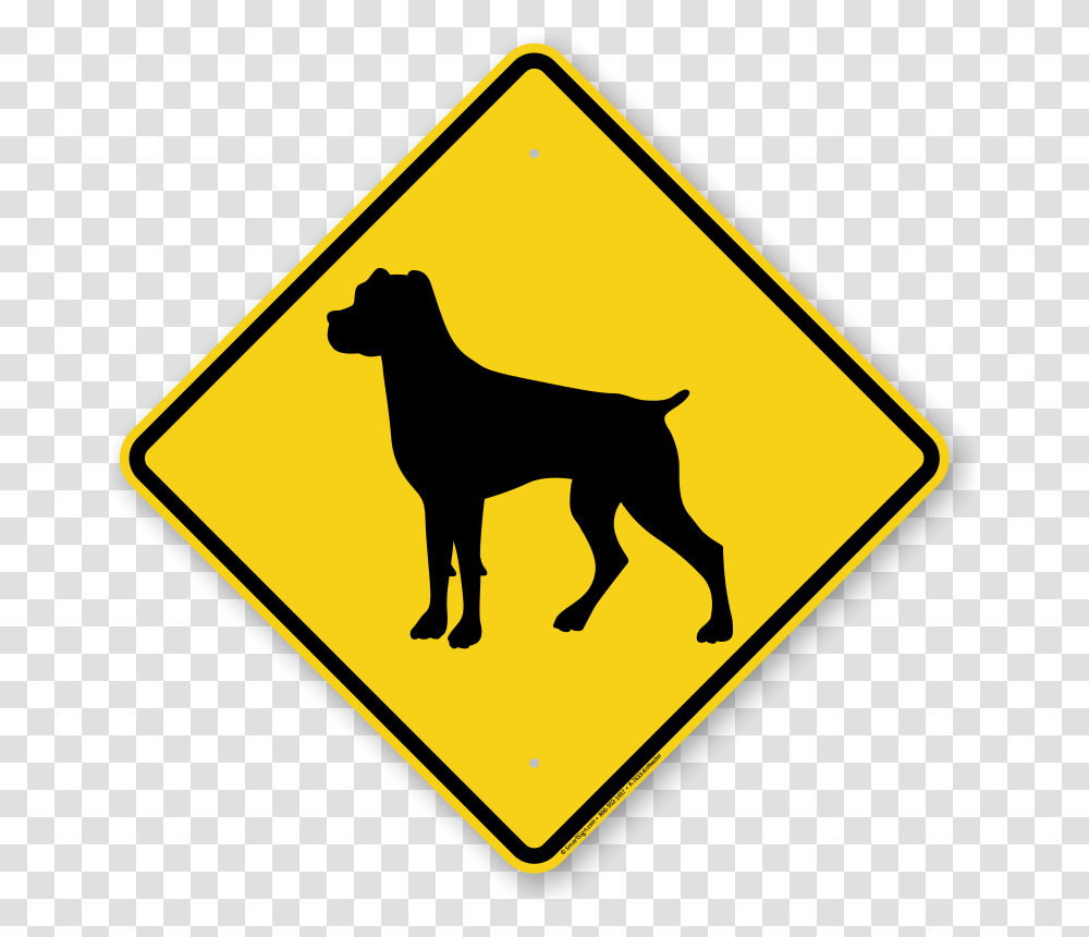 Boxer V Beware Of The Dog Symbol, Road Sign, Pet, Canine, Animal Transparent Png