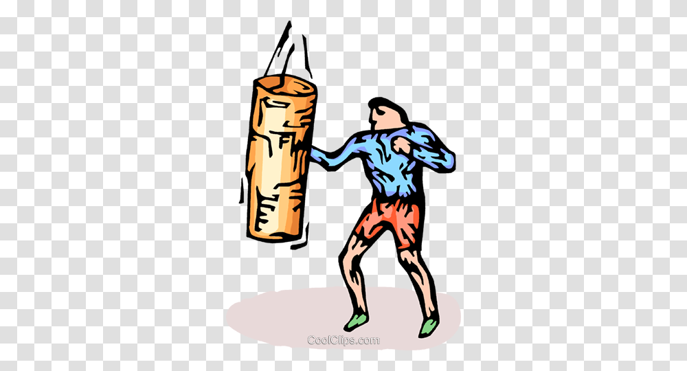 Boxer Working On The Heavy Bag Royalty Free Vector Clip Art, Bomb, Weapon, Weaponry, Person Transparent Png