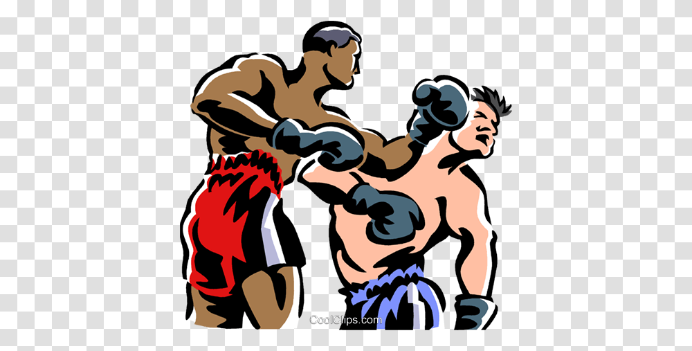 Boxers Fighting Royalty Free Vector Clip Art Illustration, Person, Advertisement, Poster, Plant Transparent Png