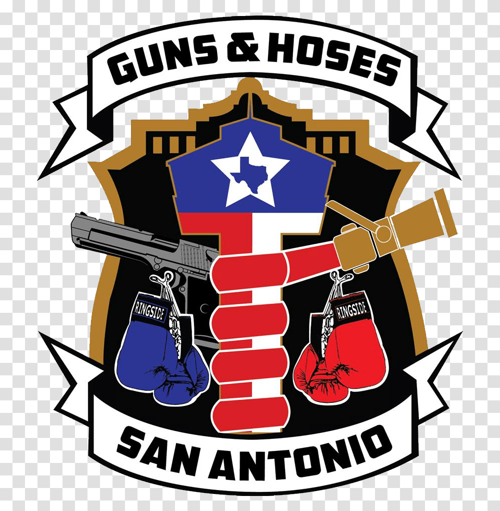 Boxing Belt Gun And Hoses Boxing San Antonio Guns Emblem, Label, Text, Symbol, Logo Transparent Png