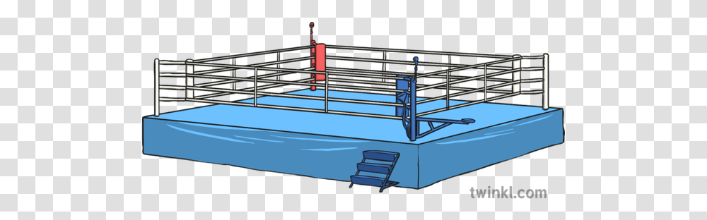 Boxing Ring Illustration Boxing Ring, Handrail, Railing, Building, Boat Transparent Png