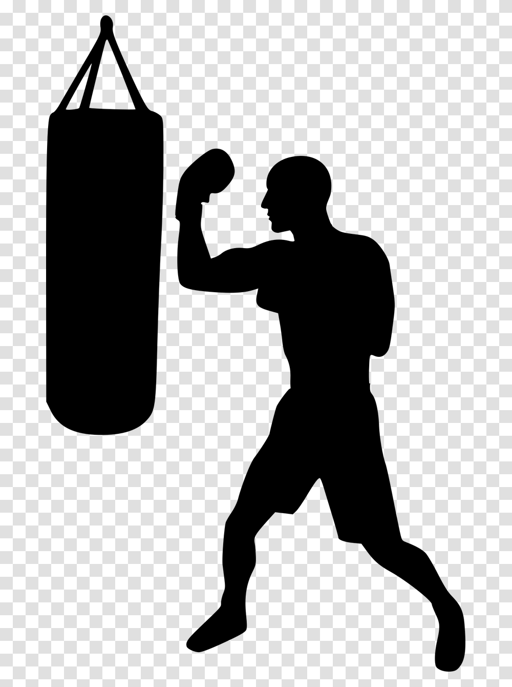 Boxing Training Silhouette Kickboxing Boxer Gloves Boxing Vector, Gray, World Of Warcraft Transparent Png