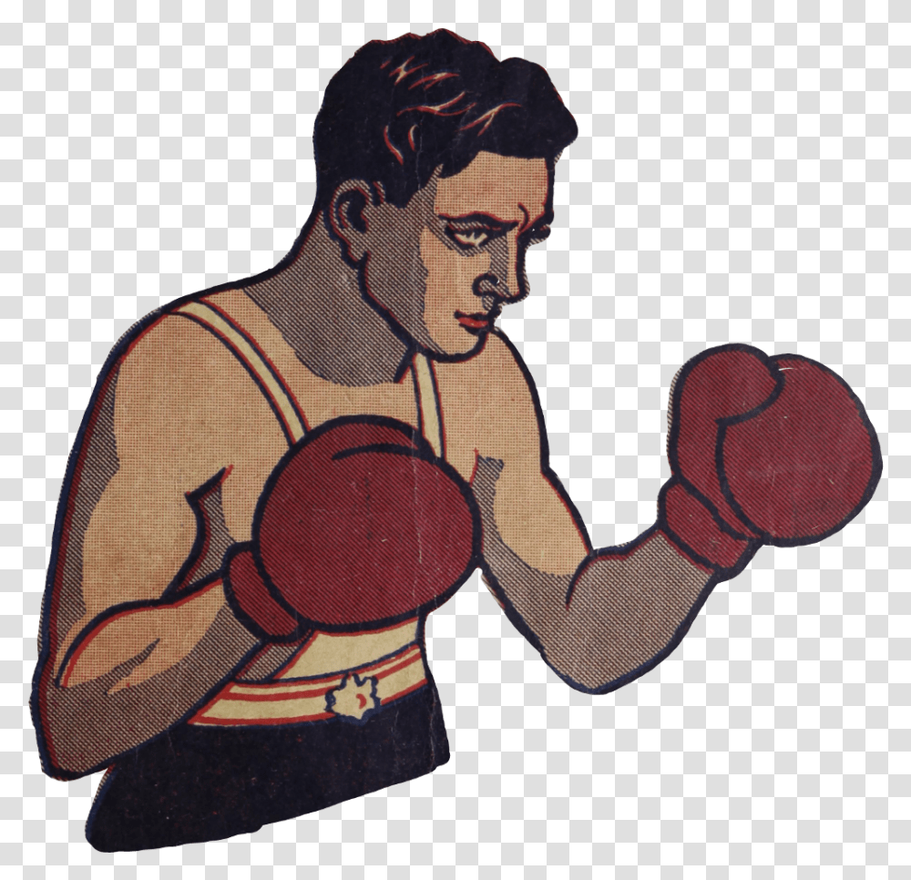 Boxinggloves Boxer Sport Vintage Manga Boxing Clipart Old Fashioned Retro Boxing, Person, Hand, Skin, People Transparent Png