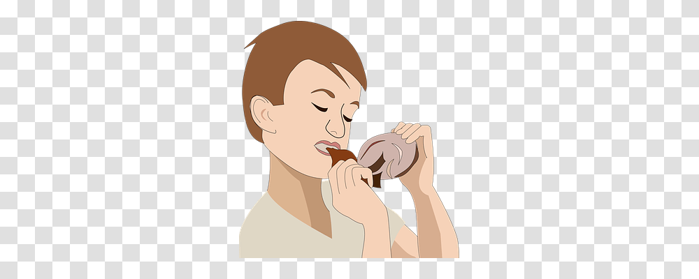 Boy Person, Face, Smelling, Eating Transparent Png