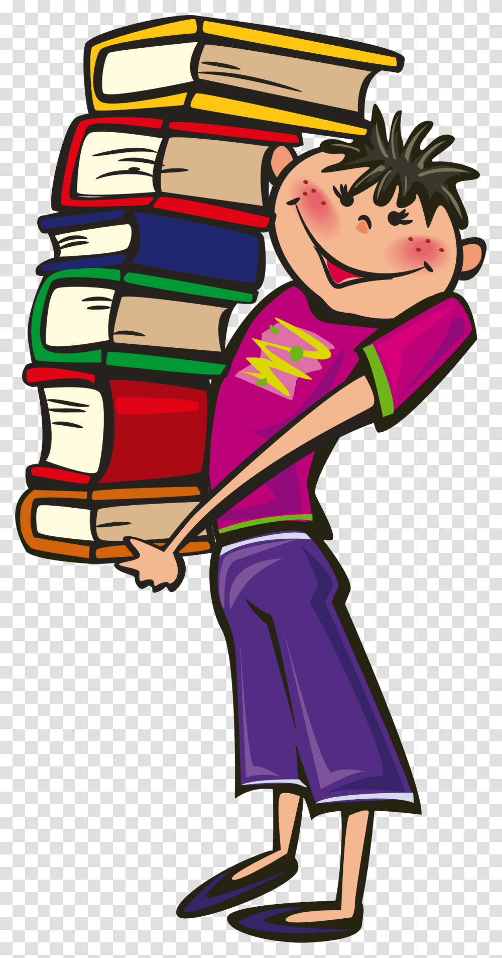 Boy And Books Clip Art Clip Art, Person, Dress, Cleaning Transparent Png