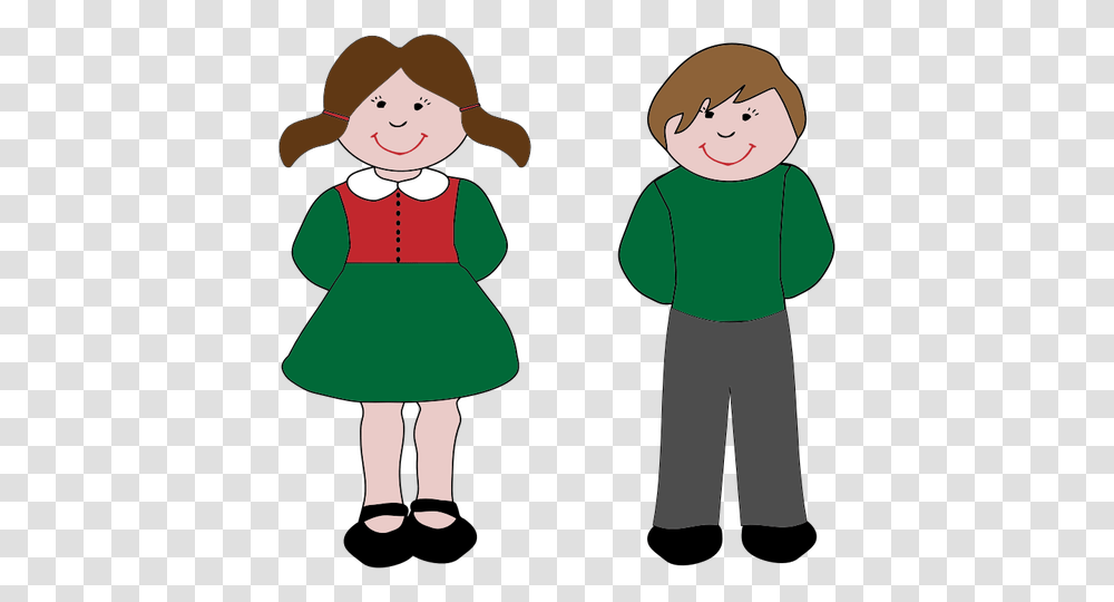 Boy And Girl Cartoon Clip Art, Elf, Person, Green Transparent Png