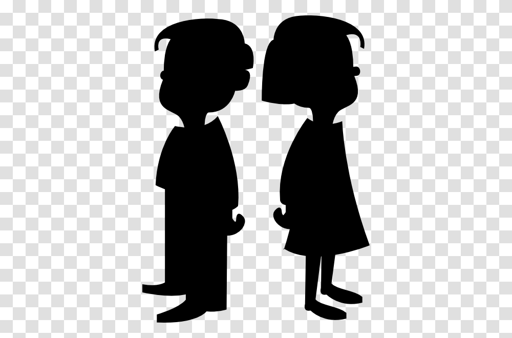 Boy And Girl Clip Art, Silhouette, Stencil, Person, Human Transparent Png