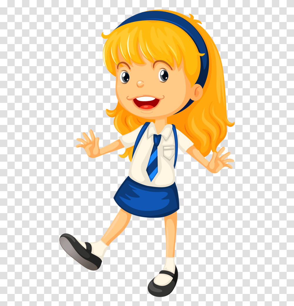 Boy And Girl Clipart Uniform Get Dressed For School, Person, Female, Toy, Shorts Transparent Png