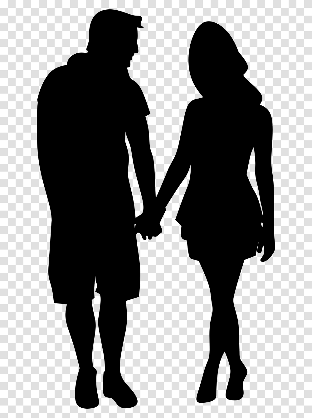 Boy And Girl Holding Hands Silhouette Gray World Of Warcraft Transparent Png Pngset Com