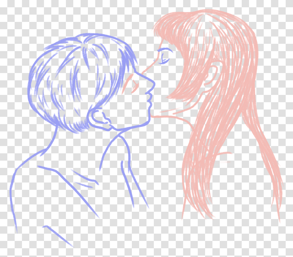 Boy And Girl Kissing Clipart Lover Pic Boy And Girl, Drawing, Animal, Mammal Transparent Png