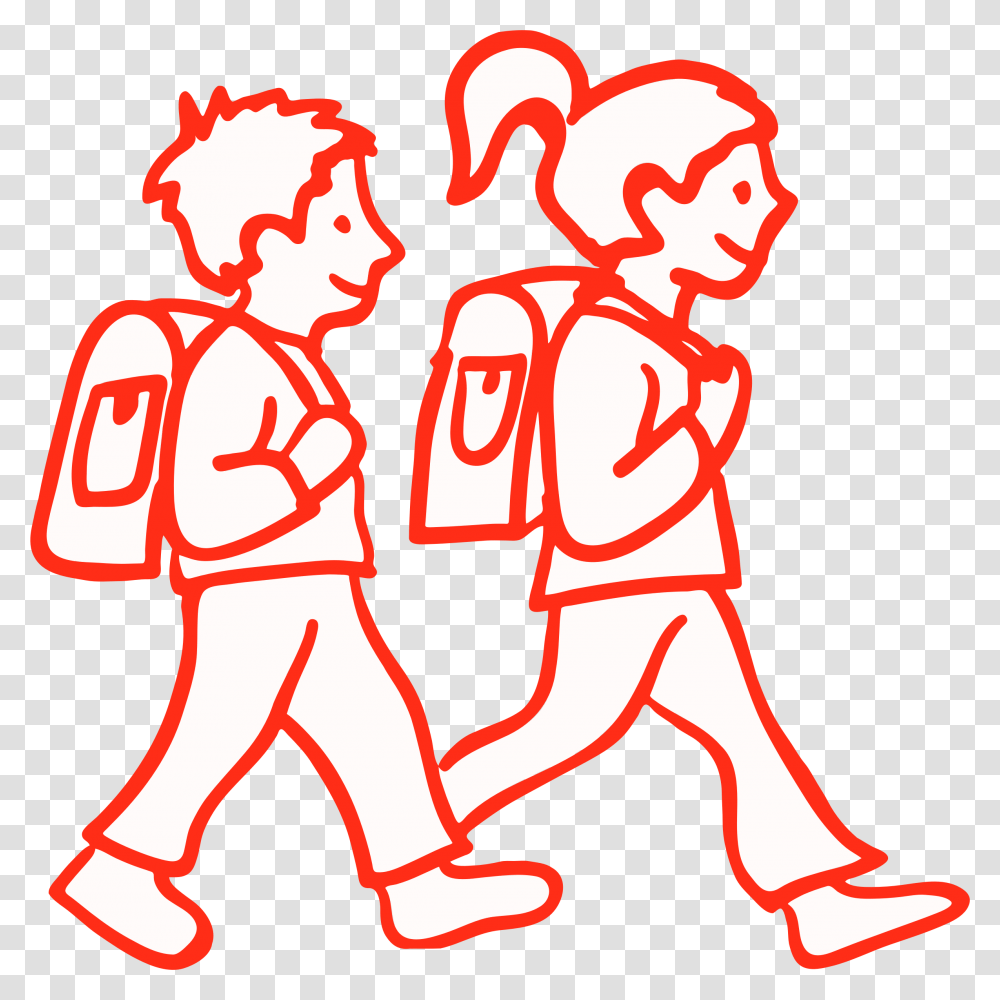 Boy And Girl Students Clip Arts School Student Line Art, Ketchup, Food, Logo Transparent Png