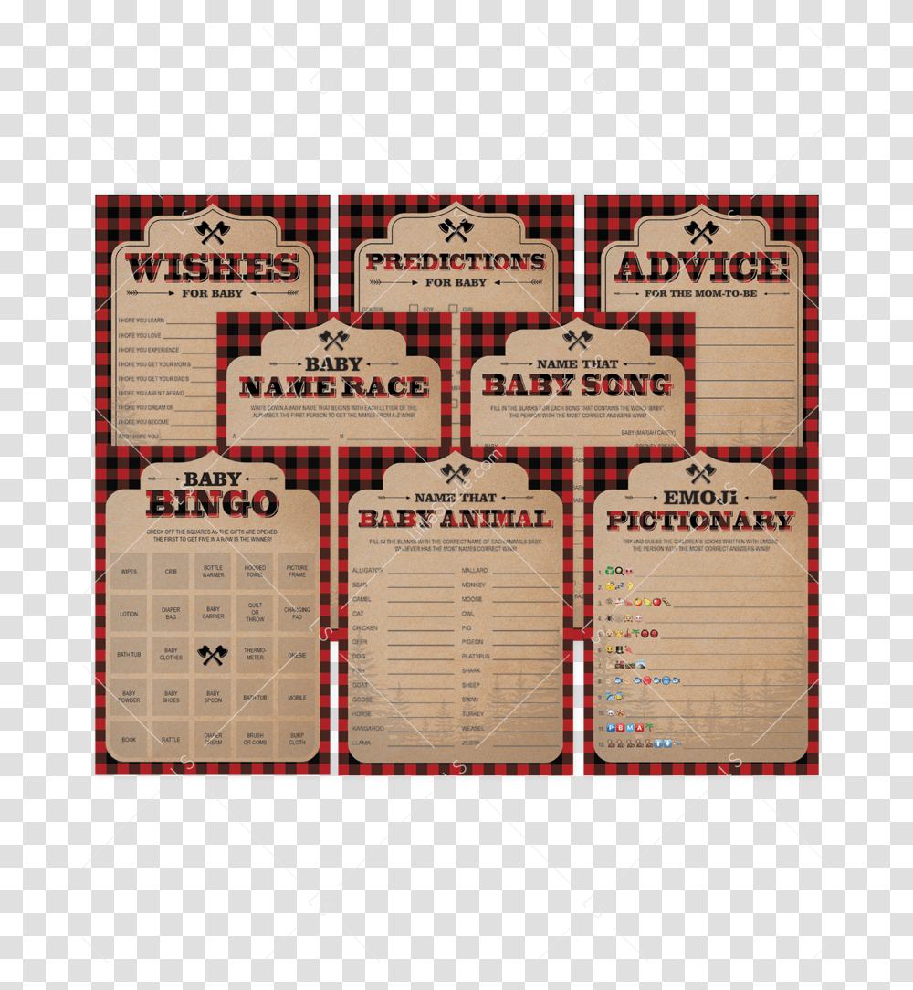 Boy Baby Shower Games Lumberjack Themed By Littlesizzle Poster, Calendar Transparent Png