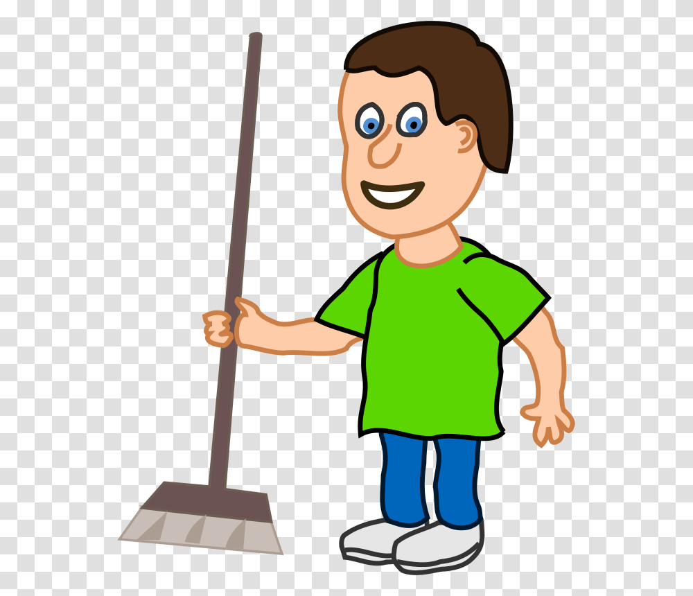 Boy Cleaning Clipart, Broom, Person, Human Transparent Png
