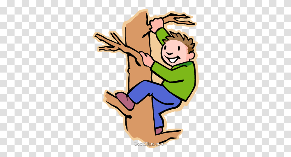 Boy Climbing Tree Royalty Free Vector Clip Art Illustration Cartoon Boy Climbing Tree, Outdoors, Nature, Elf, Sport Transparent Png