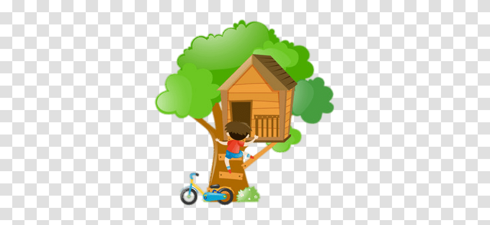 Boy Climbing Up A Treehouse, Toy, Housing, Building, Person Transparent Png
