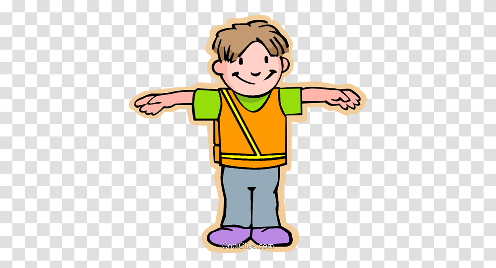 Boy Crossing Guard Royalty Free Vector Clip Art Illustration, Person, Hand, People Transparent Png