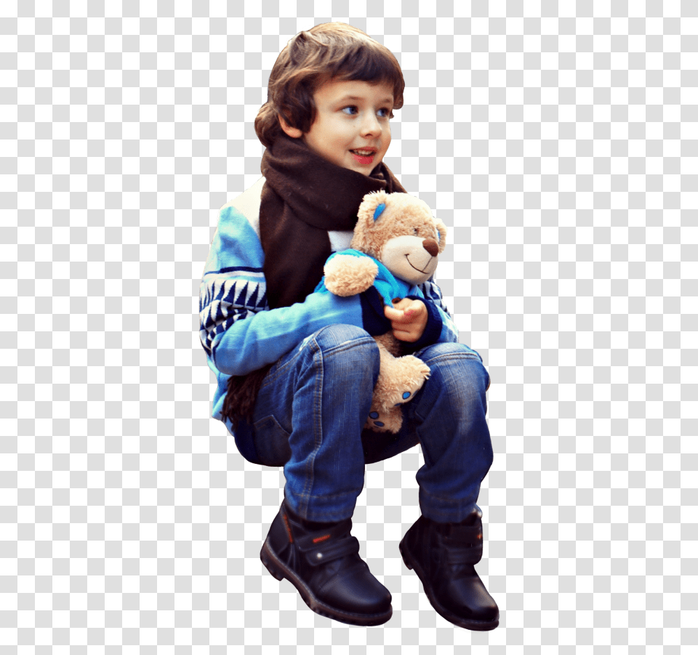 Boy Cutout Op Pexels Sitting Scteddybears Teddybears Teddy Bear, Pants, Jeans, Person Transparent Png