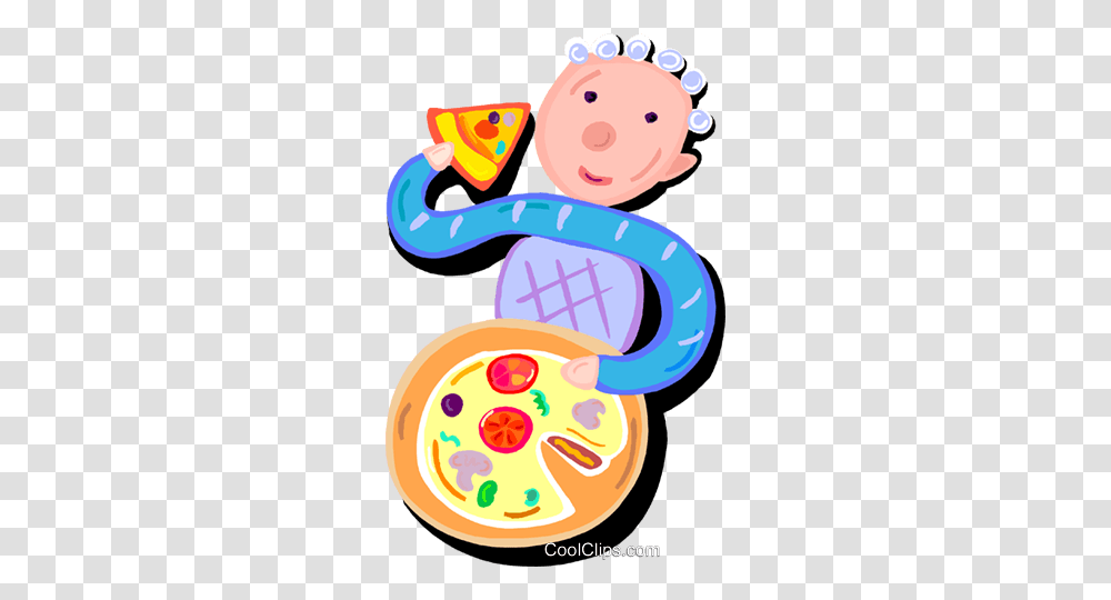 Boy Eating Pizza Royalty Free Vector Clip Art Illustration, Food, Bread, Number Transparent Png