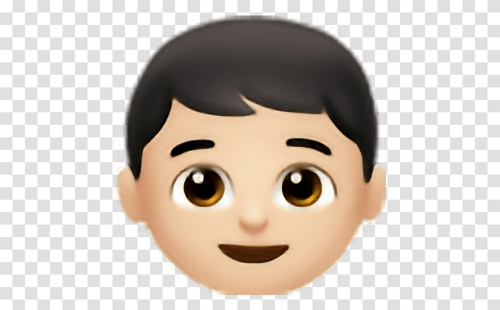 Boy Emoji Freetoedit Brown Hair Boy Emoji, Doll, Toy, Person Transparent Png