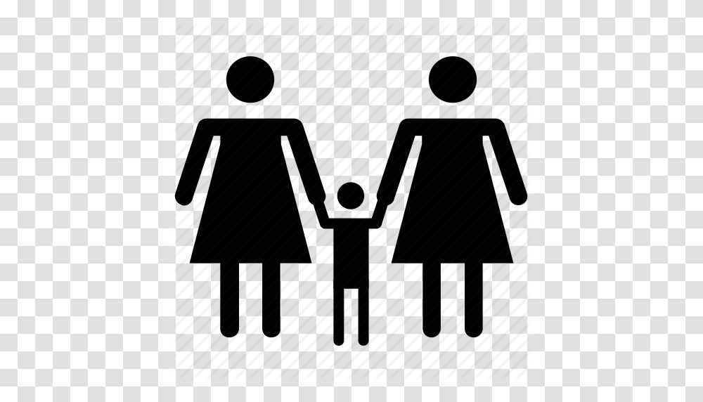Boy Familiar Family Kid Silhouette Son Two Women Icon, Piano, Musical Instrument, Hand, Tie Transparent Png