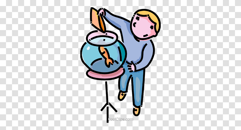 Boy Feeding A Goldfish Royalty Free Vector Clip Art Illustration, Drum, Percussion, Musical Instrument, Sleeve Transparent Png