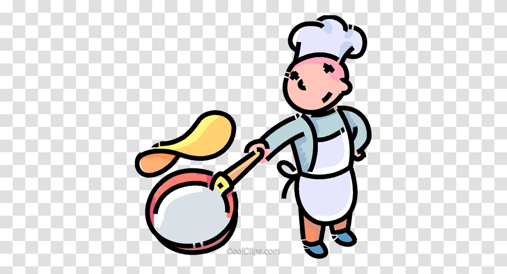 Boy Flipping A Pancake Royalty Free Vector Clip Art Illustration, Chef, Leisure Activities Transparent Png