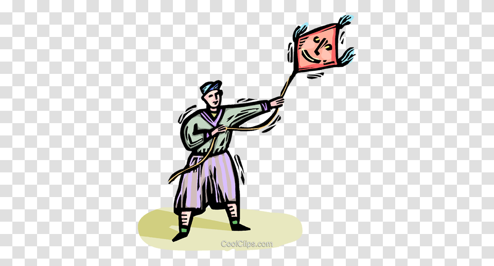 Boy Flying A Kite Royalty Free Vector Clip Art Illustration, Person, Bow, Duel, Outdoors Transparent Png
