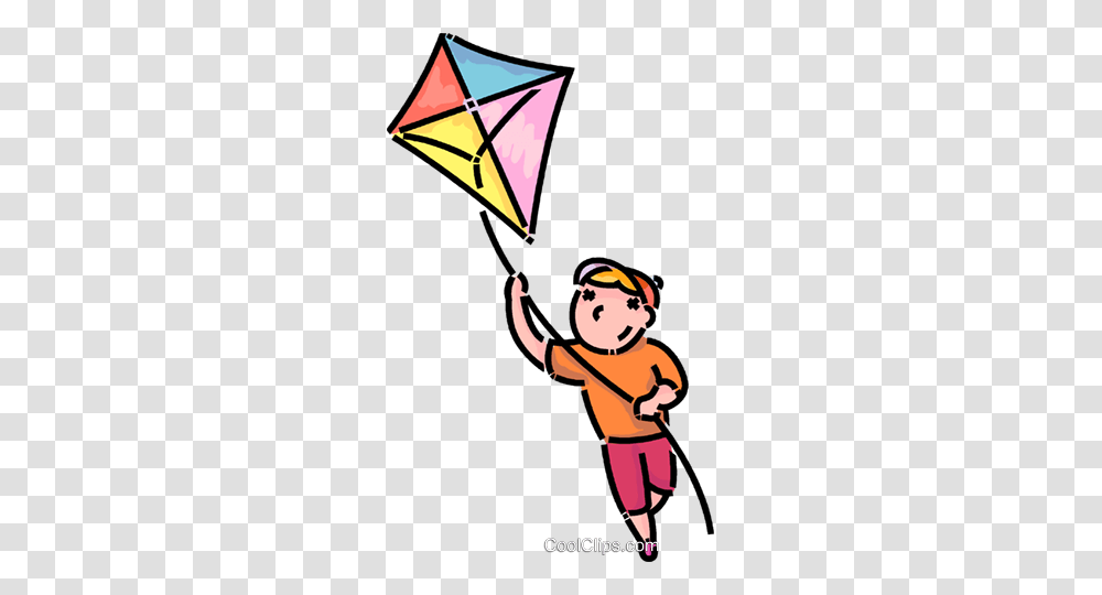 Boy Flying A Kite Royalty Free Vector Clip Art Illustration, Toy, Person, Human Transparent Png