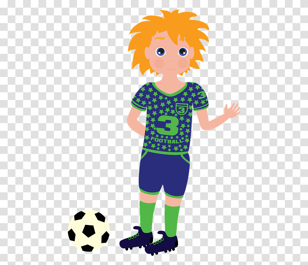 Boy Football Player Clipart Free Download, Person, Soccer Ball, Team Sport, People Transparent Png