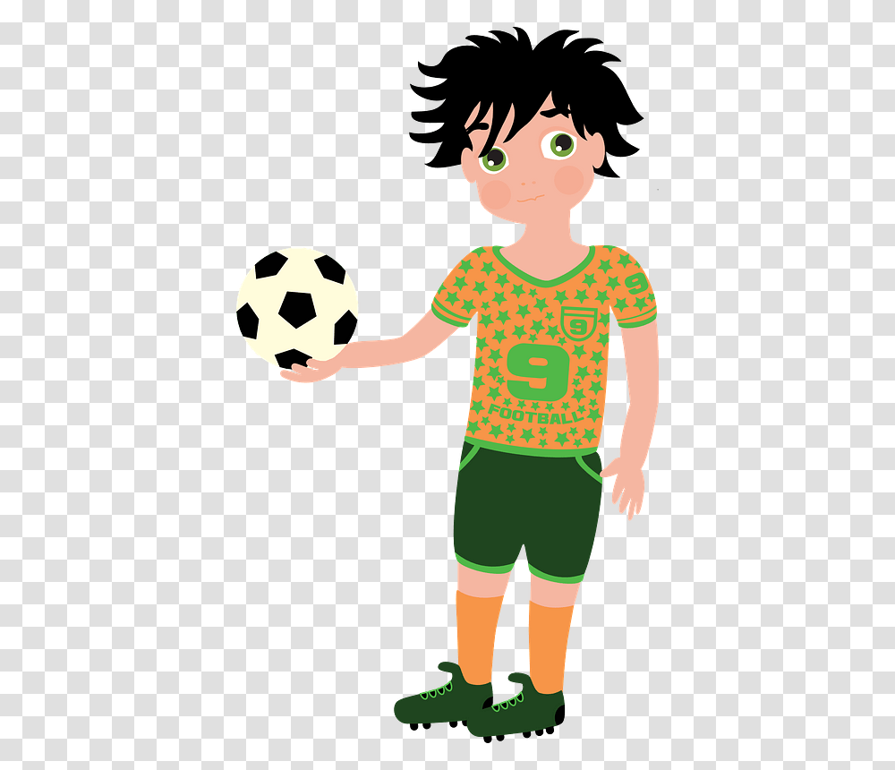 Boy Football Player Clipart Sportsman Clipart, Soccer Ball, Team Sport, Person, People Transparent Png