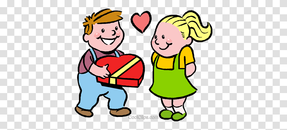 Boy Giving Girl Box Of Chocolates Royalty Free Vector Clip Art, Drawing, Doodle, Parade Transparent Png
