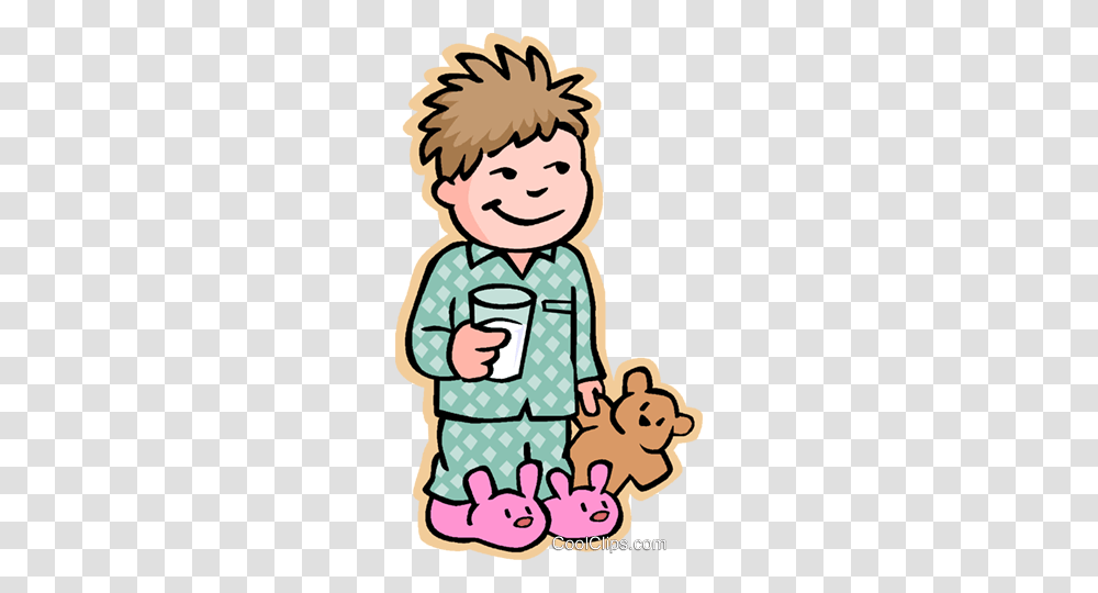 Boy Going To Bed With Teddy Bear Royalty Free Vector Clip Art, Poster, Advertisement, Reading Transparent Png