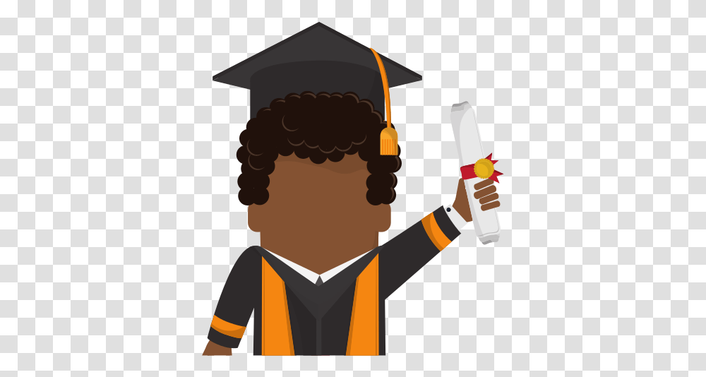 Boy Graduation Cap Design Head With Graduation Cap, Lamp, Spray Can, Tin, Art Transparent Png