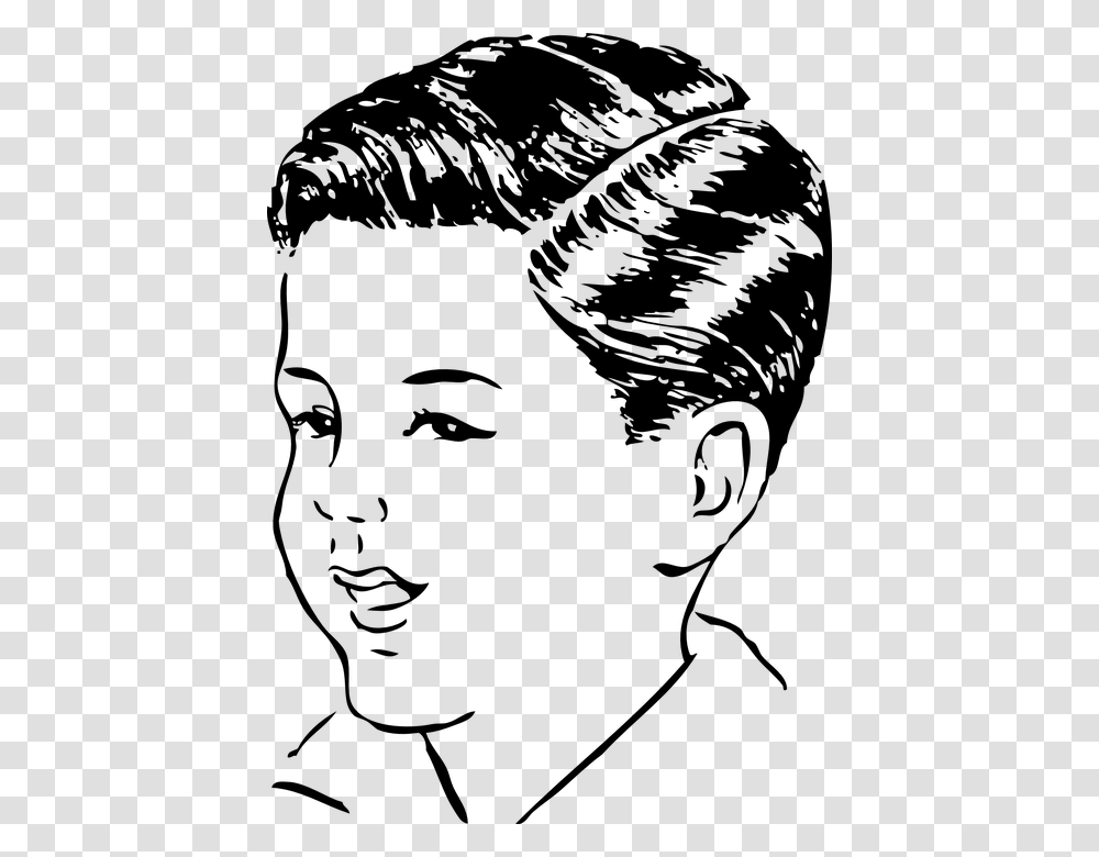 Boy Hair Clip Art Black And White, Gray, World Of Warcraft Transparent Png