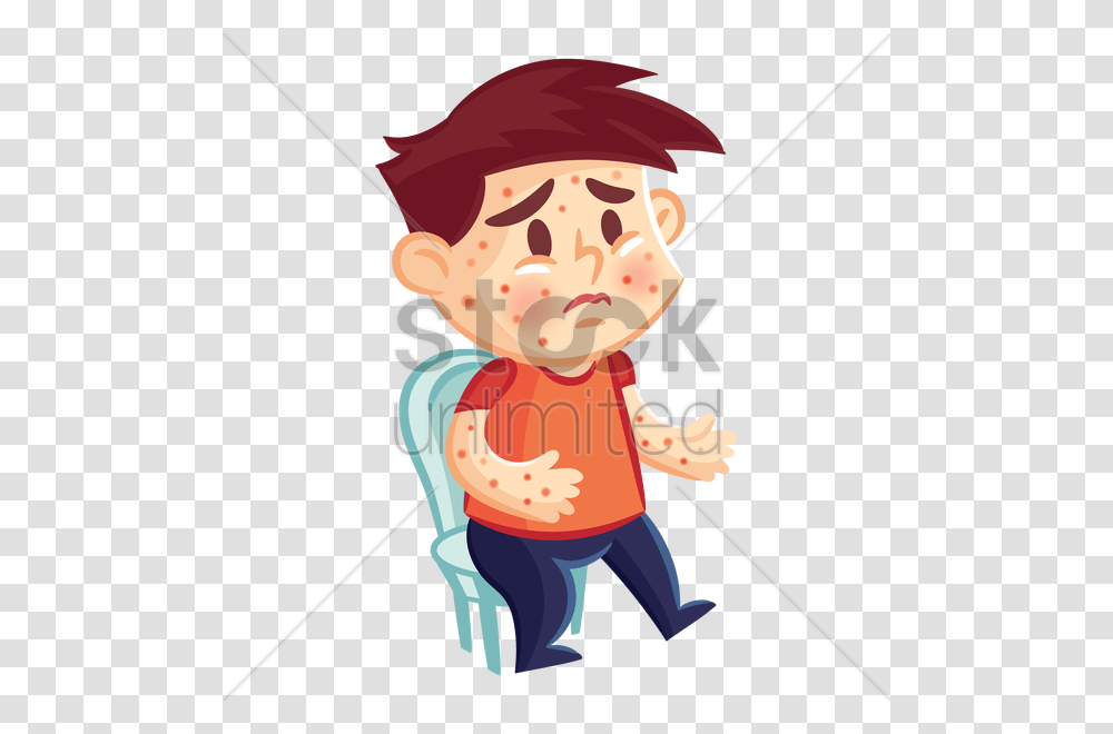 Boy Having Skin Rashes Vector Image, Person, Human, Duel, Costume Transparent Png