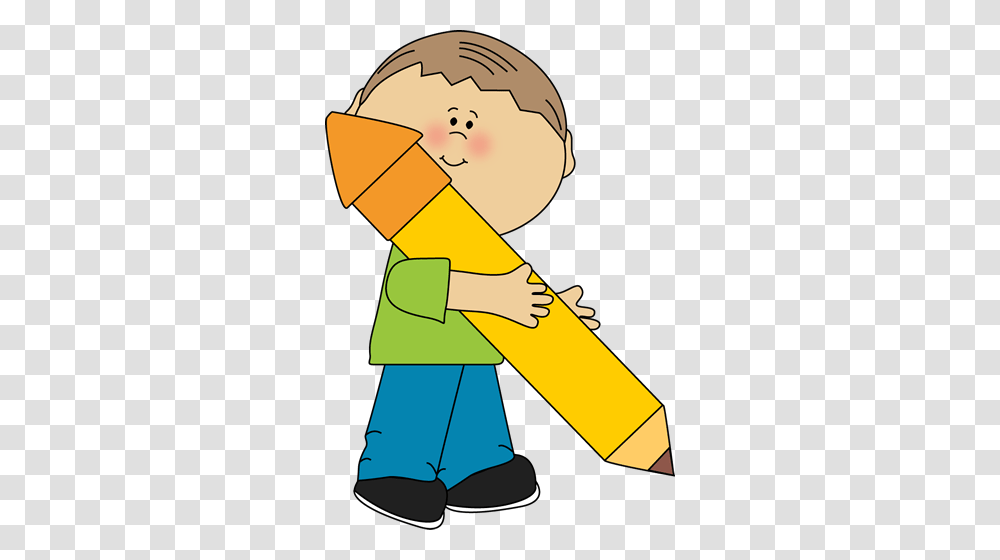 Boy Holding A Big Pencil Made, Scroll, Bottle, Arm Transparent Png
