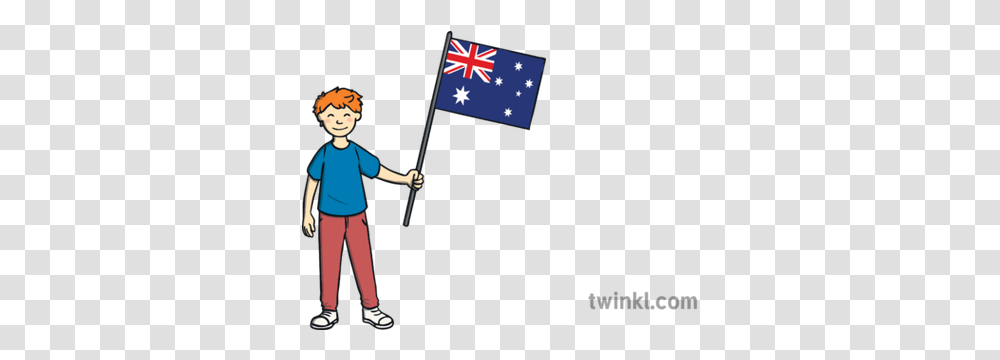 Boy Holding Australian Flag Country Flags Ks1 Illustration People Holding A Sign Protest, Symbol, Person, Human, American Flag Transparent Png