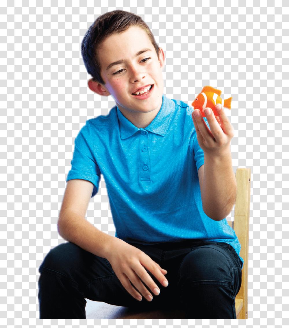 Boy Holding Gizmo Sitting, Person, Human, Face, Finger Transparent Png