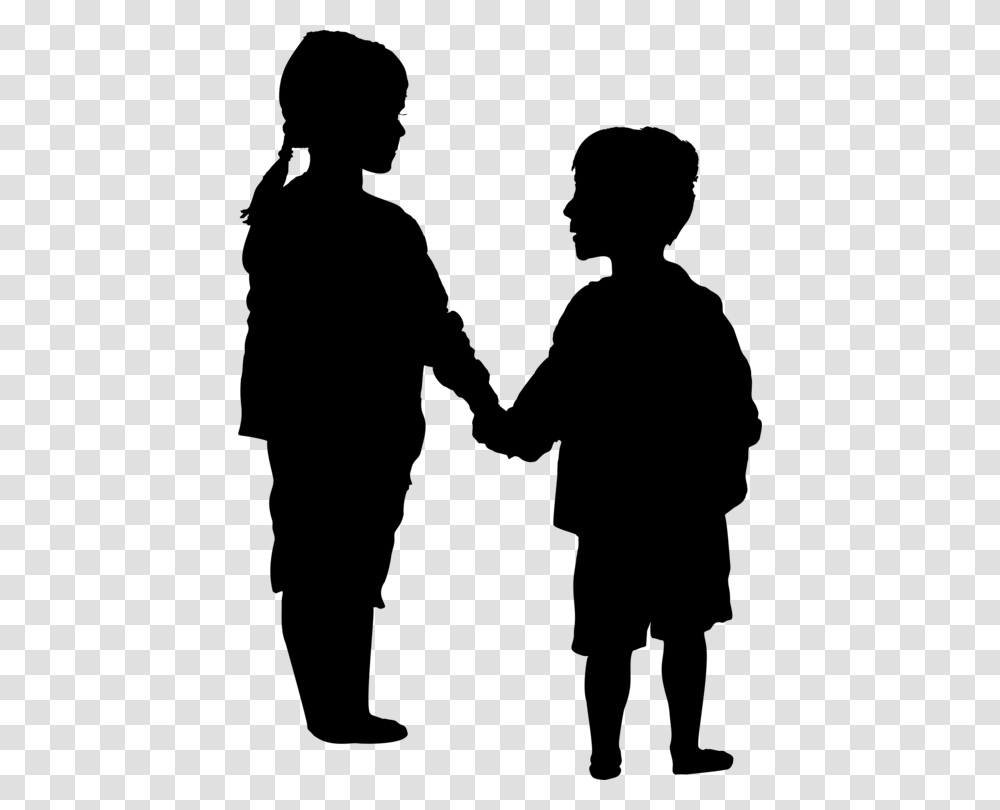 Boy Holding Hands Silhouette, Gray, World Of Warcraft Transparent Png