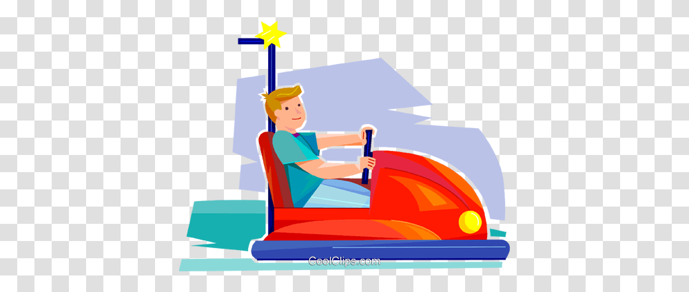 Boy In A Bumper Car Royalty Free Vector Clip Art Illustration, Sitting, Leisure Activities, Piano Transparent Png