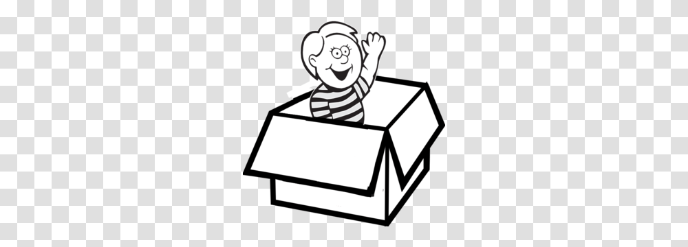 Boy In Box Clip Art, Carton, Cardboard Transparent Png