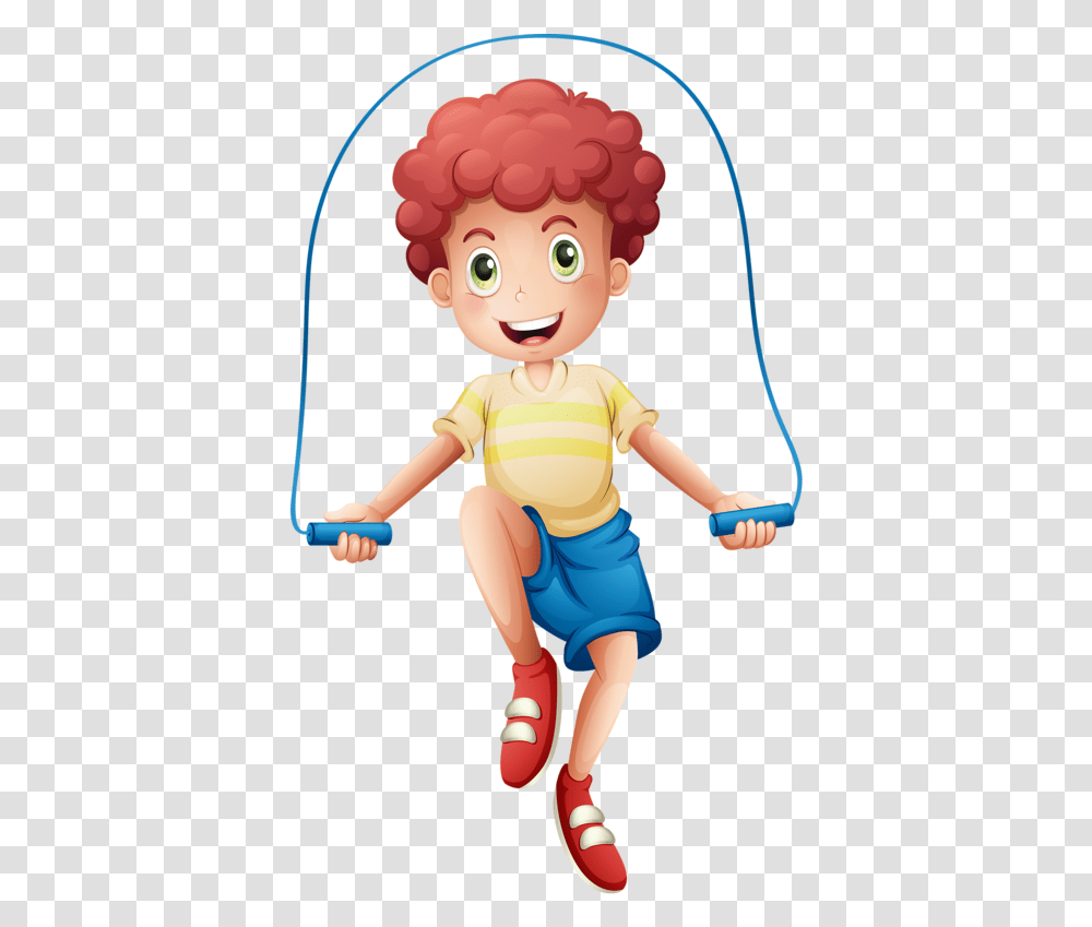 Boy Jump Roping Clip Boy Skipping, Person, Human, Toy, People Transparent Png