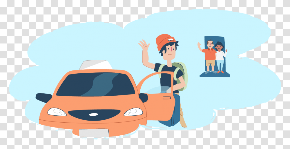 Boy Leaving Home Leave Home Clipart, Car, Vehicle, Transportation, Person Transparent Png