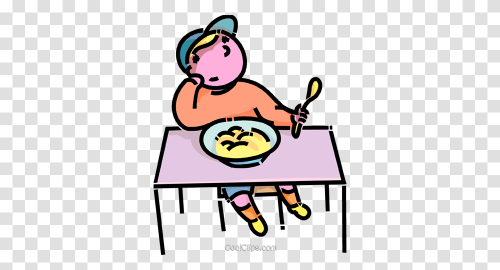 Boy Not Wanting To Eat His Supper Royalty Free Vector Clip Art, Bowl, Meal, Food, Curling Transparent Png