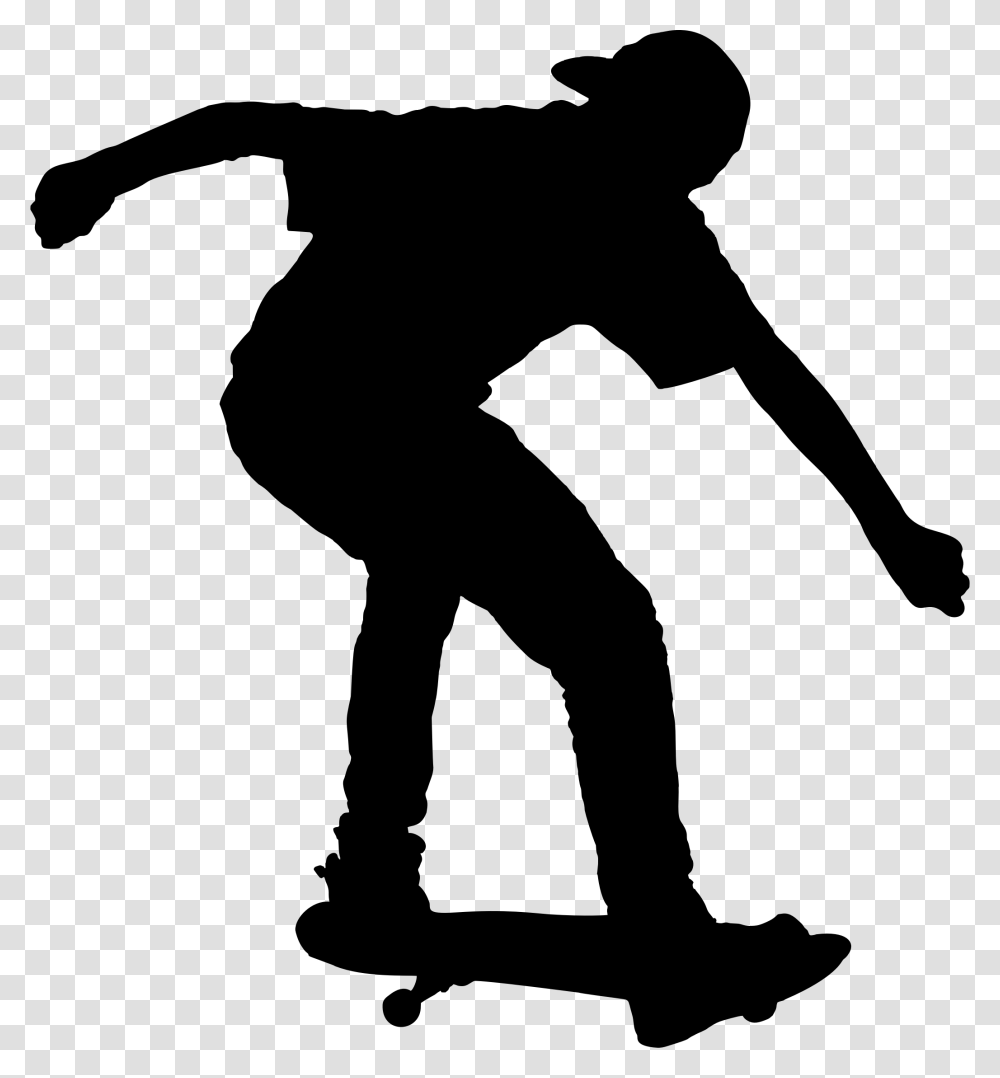 Boy On Skateboard Silhouette Icons, Gray, World Of Warcraft Transparent Png