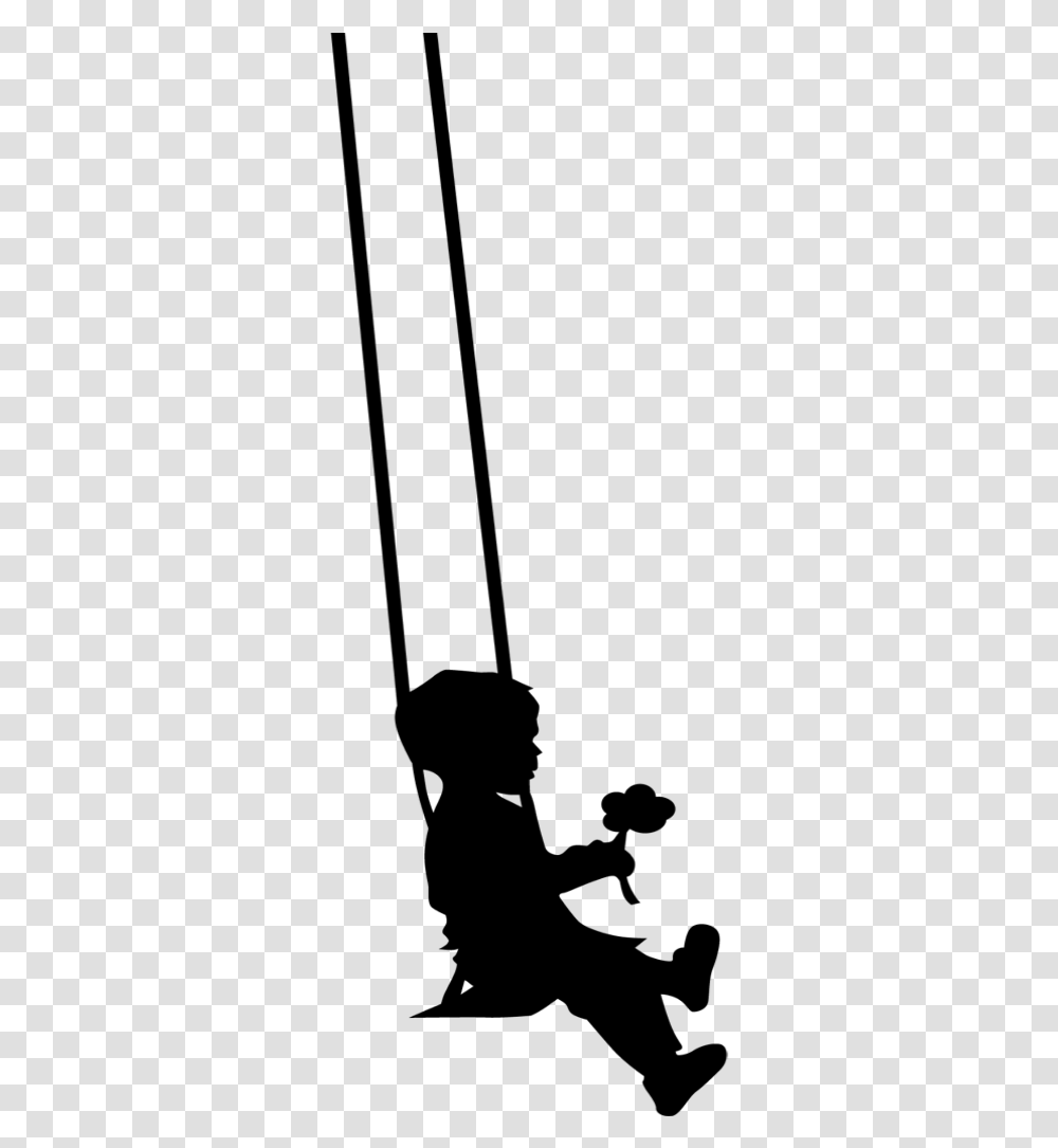 Boy On Swing Silhouette, Gray, World Of Warcraft Transparent Png