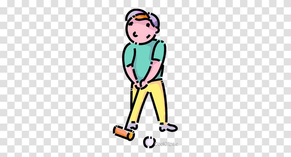 Boy Playing Croquet Royalty Free Vector Clip Art Illustration, Sport, Sports, Face, Badminton Transparent Png