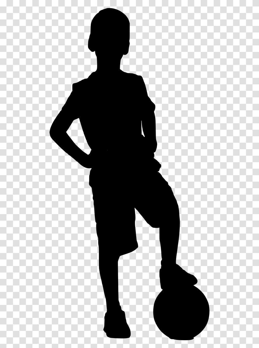 Boy Playing Football Free Picture Child Silhouette, Gray, World Of Warcraft Transparent Png