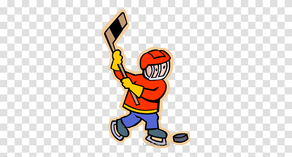 Boy Playing Hockey Royalty Free Vector Clip Art Illustration, Poster, Advertisement, Fireman Transparent Png