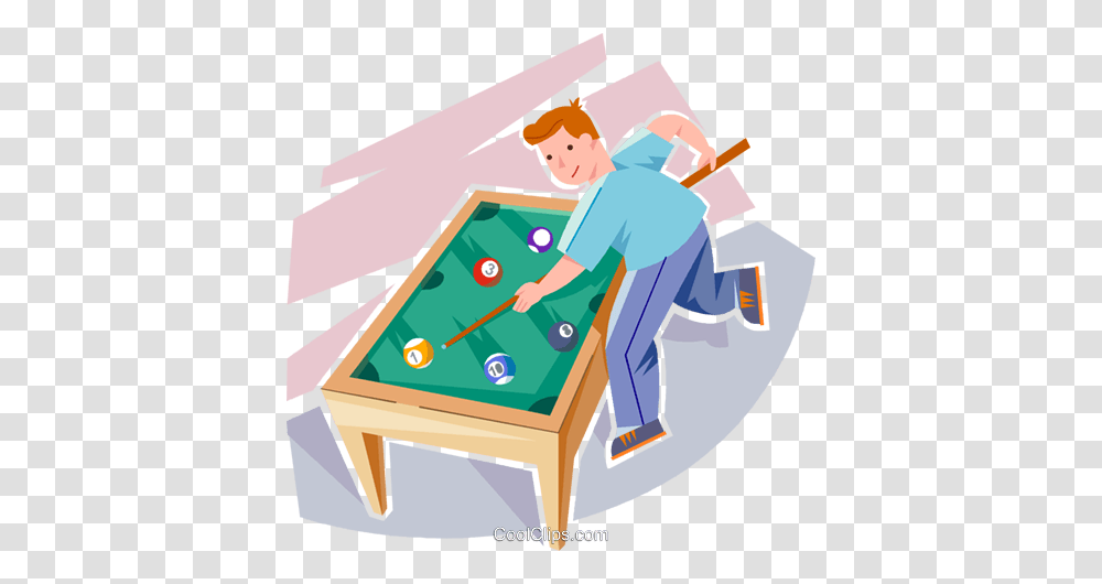 Boy Playing Pool Royalty Free Vector Clip Art Illustration, Furniture, Room, Indoors, Person Transparent Png